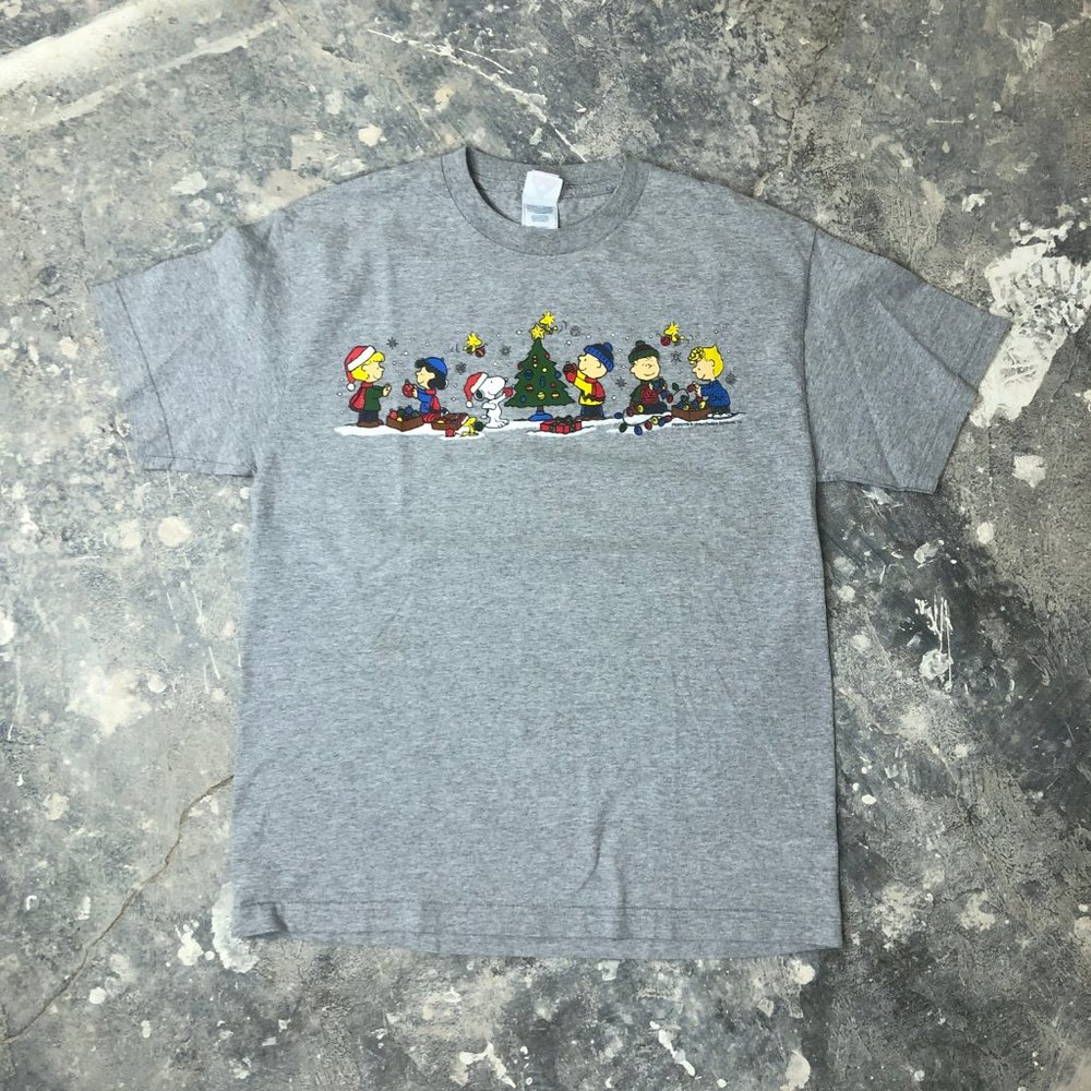 Peanuts y2K Cartoon Character Christmas Snoopy T-shirt - Picture 2 of 5